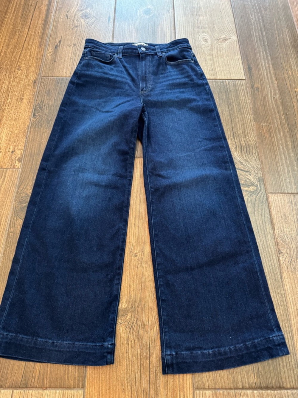 PAIGE Dark Indigo Wide Leg Jeans